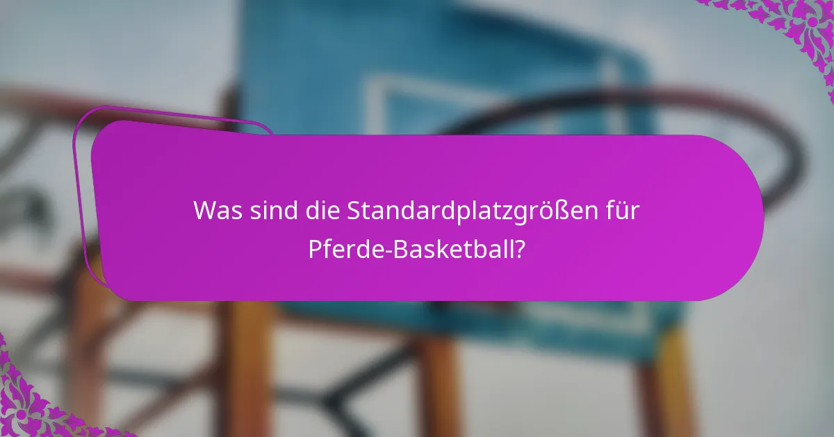 Was sind die Standardplatzgrößen für Pferde-Basketball?
