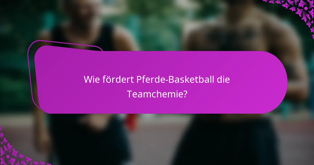 Wie fördert Pferde-Basketball die Teamchemie?